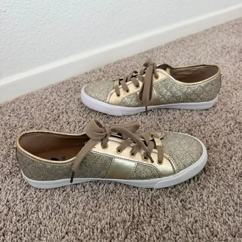 G by Guess Gold Quilted Sparkle Lace Up Sneakers Women's 10 GGBackers3 Shimmer